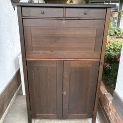 Brown Wood Cabinet Dresser With Mirror IKEA 