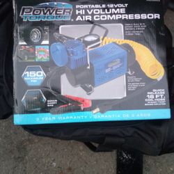 Power Torque Portable 12v Hi Volume Air Compressor 