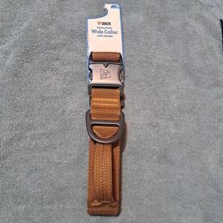 TSC Tan Dog Collar with Handle and Metal Buckle Size: Med
