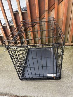 24” Folding 2-Door Dog Crate with Removable Tray