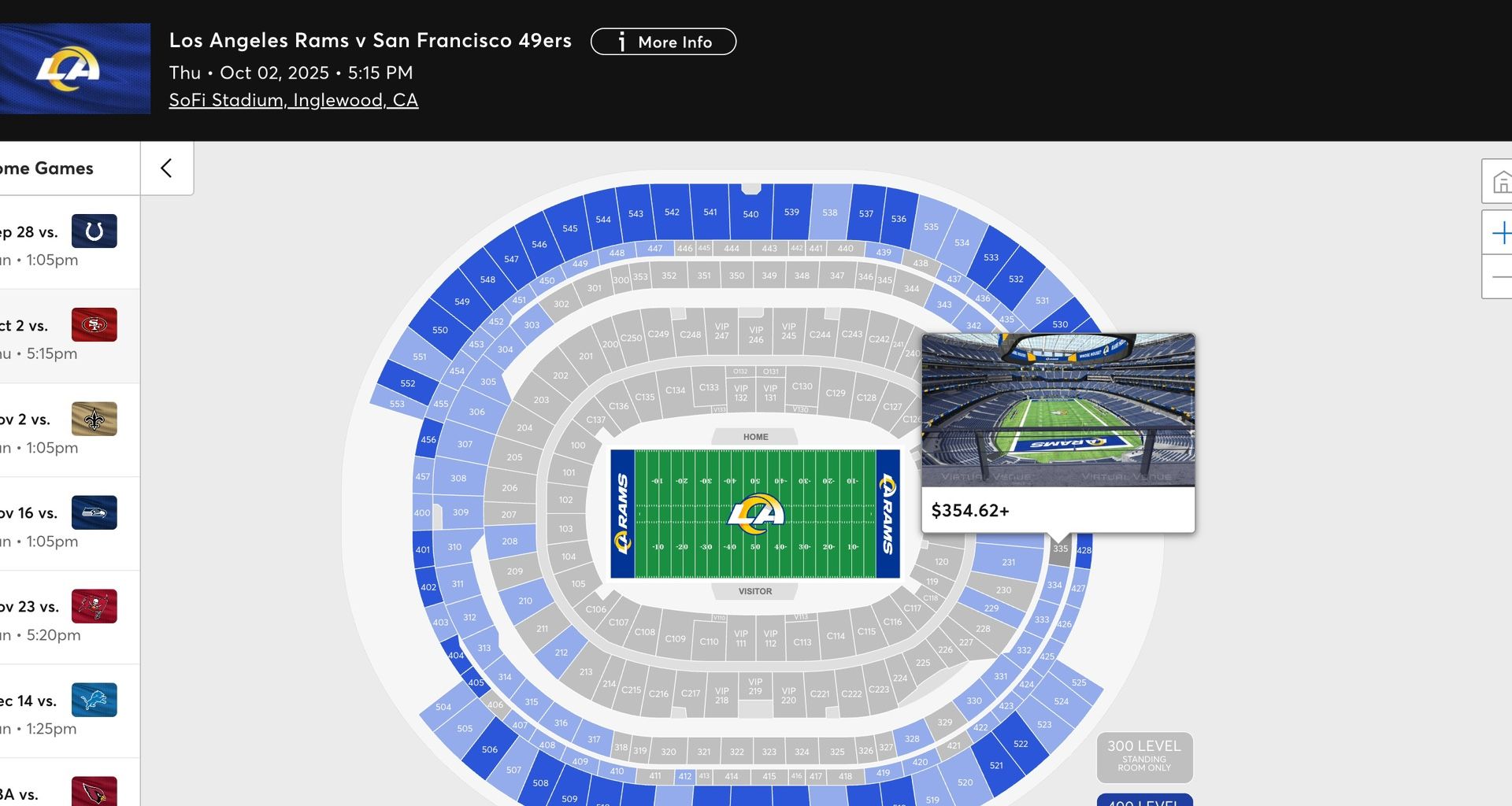 Rams Vs 49ers Season Tickets 4 Available 10/2/25