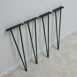 4 Vintage Steel Hairpin Legs Set Dining Table Console