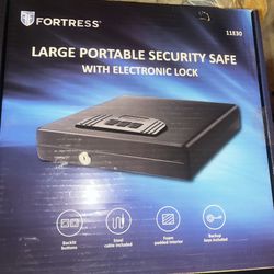 Fortress Safe, Electronic Lock, Interior Foam Padding, Steel Cable