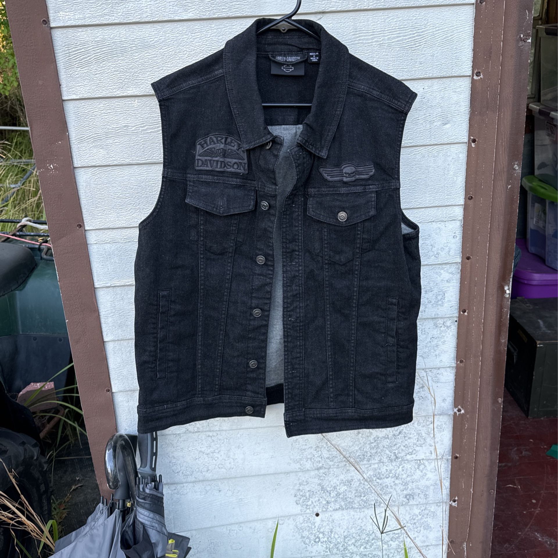 Harley Davidson Black Jean Vest 