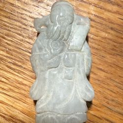 China Old Natural Jade hand carved statue of A Wiseman pendant 