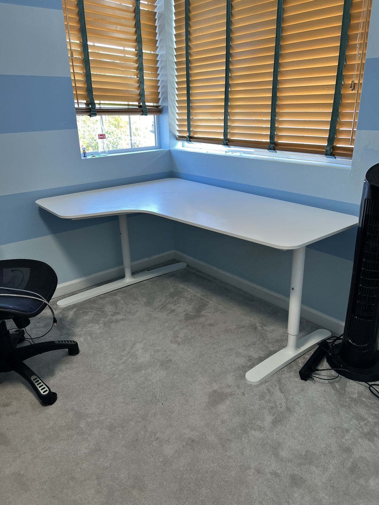 IKEA White Table Top And Frame with left side corner