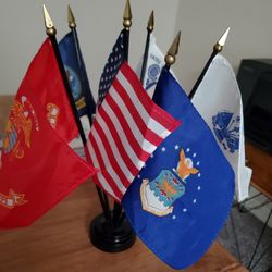 Mini Military Flags Display For Desk
