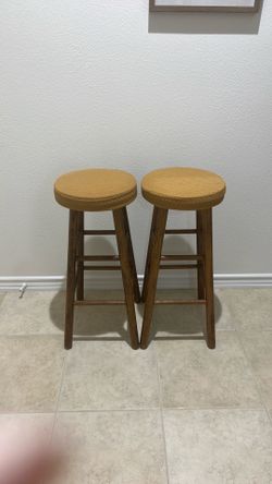 Two Leather Barstools