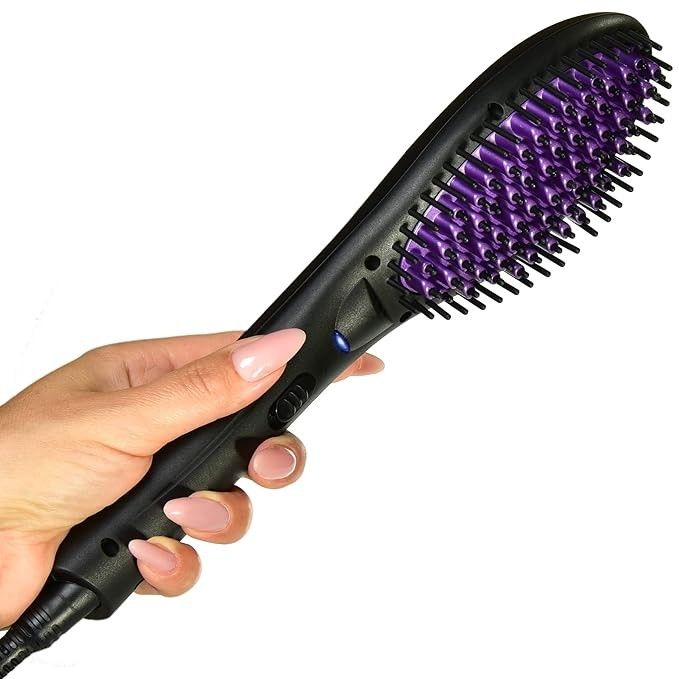Hair Straightener Brush β Ionic Flat Iron Comb, Fast Heating MCH Ceramic, LED Display