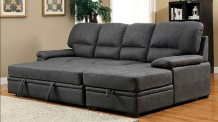 Brand New Grey Sectional Sofa Storage Sleeper