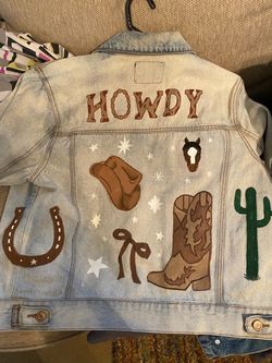 Hand painted western denim jacket