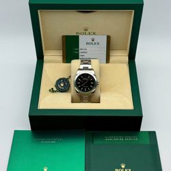 2020 Rolex Milgauss 40mm 116400GV Green Black Dial stainless orange hand steel oyster bracelet smooth bezel watch box card booklets tags full set