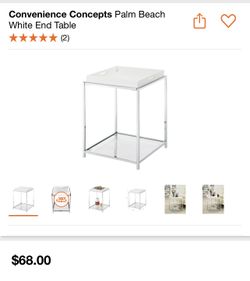 Convenience Concepts Palm Beach White End Table
