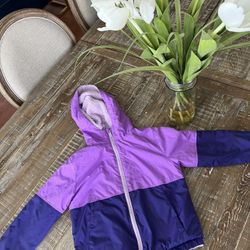 Purple Kids Small Rain Jacket Reversible Originally $30 Barely Worn 