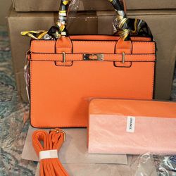 Orange Purse With Scarf