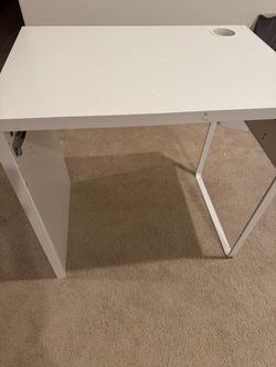 IKEA small White Desk with Cable Management Hole