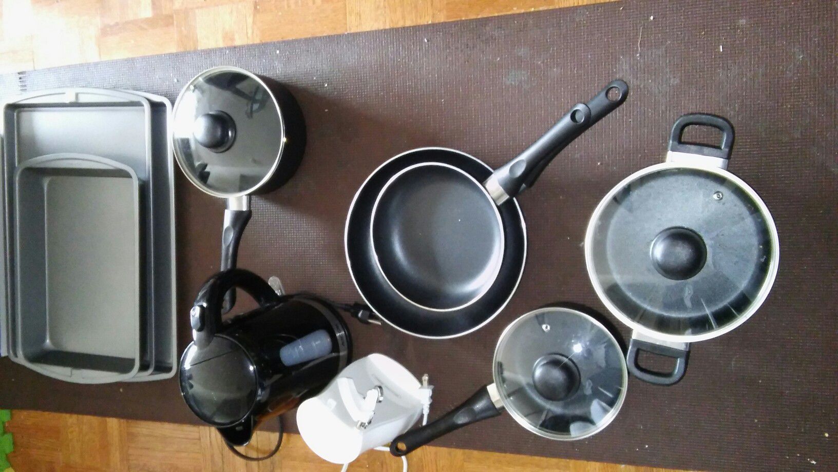 Pots, Pans, Baking Sheets, Electric Can Opener & Water Boiler