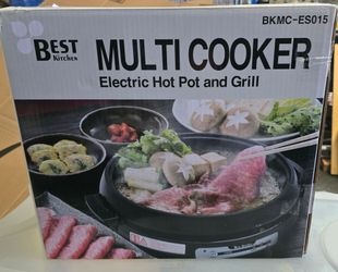 New steam, slow cook, hot pot, boil, barbeque and grill multi cooker in one
