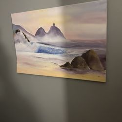 Registered Artis Acrylic Beach Painting Large $125