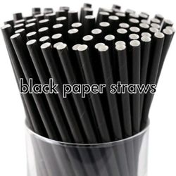 New GO-GREEN 6000 Jumbo straws, Go Green - Black Paper Straws 6000 pack, 10 in. Biodegradable & Disposable Straws Black