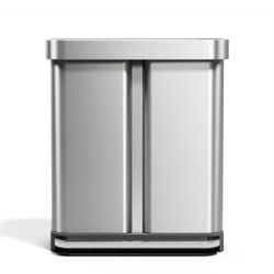 simplehuman 58L Dual Compartment Trash Can (Stainless Steel) 