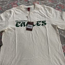 Men's Cream Philadelphia Eagles Heritage Vintage Slub T-Shirt Size M