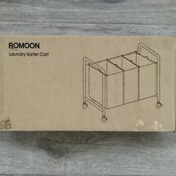 NEW Laundry Hamper Sorter Cart Gray 3-Compartment 