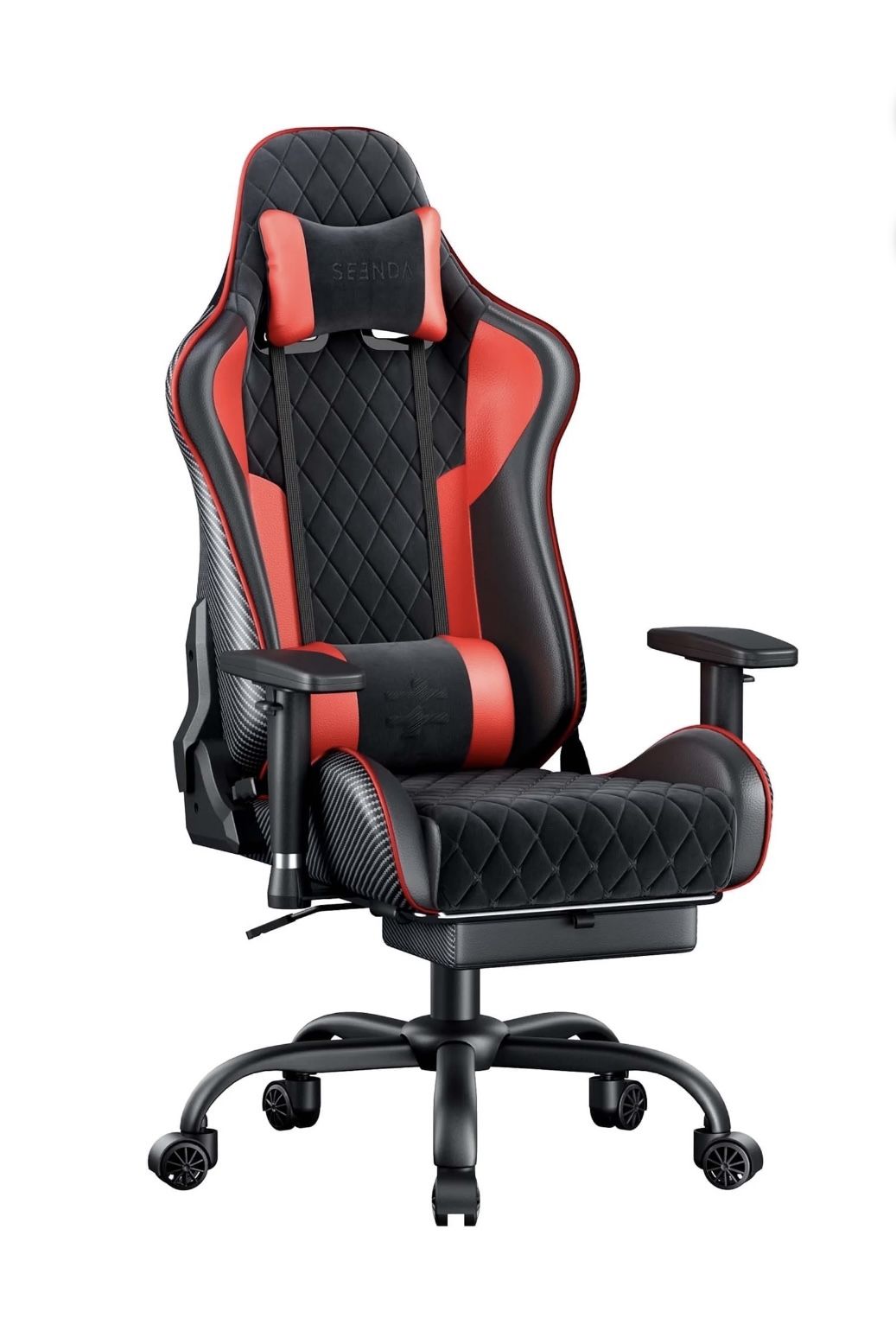 Seenda GCPro-10 Gaming Chair, Big and Tall Video Game Chair with Footrest, High Back Ergonomic Computer Desk Chair Height Adjustable with Headrest  an