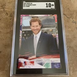 Prince Harry 2020 Topps UK Icons Baseball Card SGC GRADED Gem Mint 10 GM