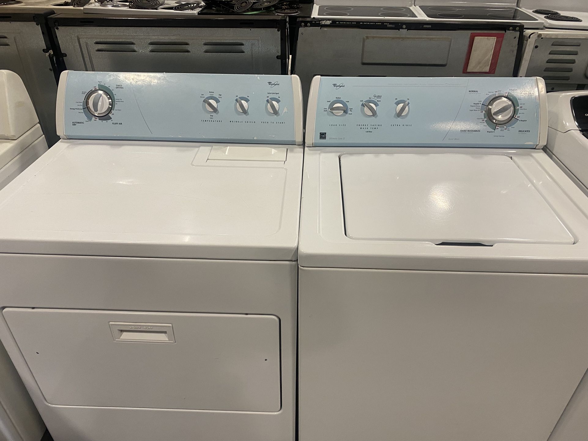 WHIRLPOOL OLD SCHOOL RELIABLE WORKHORSE WASHER DRYER SET SETS* FREE WARRANTY ATTACHMENTS ETC.