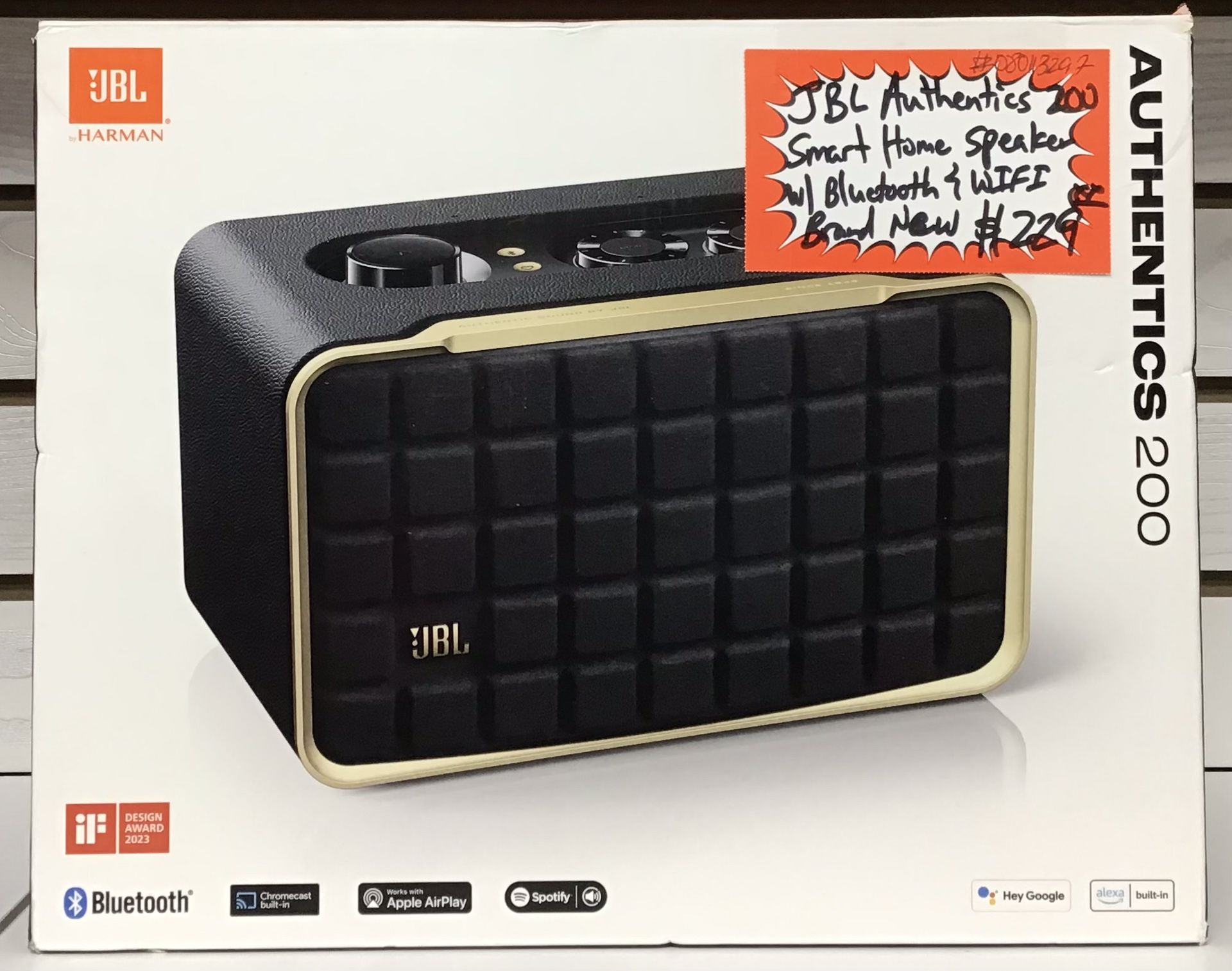 JBL Authentics 200 Smart Home Speaker W/ Bluetooth & Wi-Fi Brand New