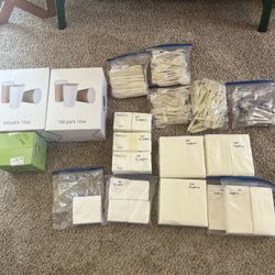 Napkins, Cups, Plates, Utensils 