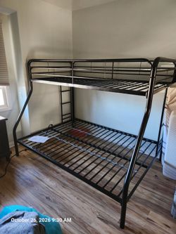 Black Metal Twin over Full Bunk Bed Frame