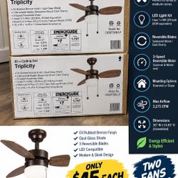 3 - 30” Ceiling Fans - New - $45 OBO