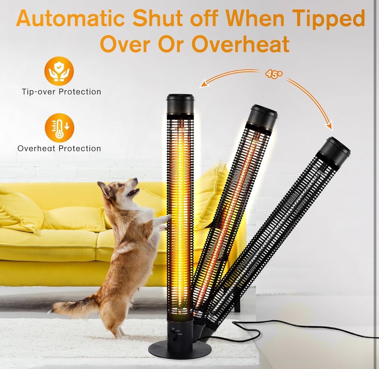 Patio Heaters for Outdoor Use, 45 1500W Outdoor Electric Heaters