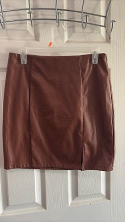 Brown leather skirt size M