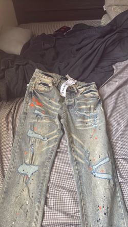 purple jeans size 30 never worn