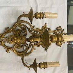 Antique Solid Bronze Wall Sconce, Electrified Hard Wired