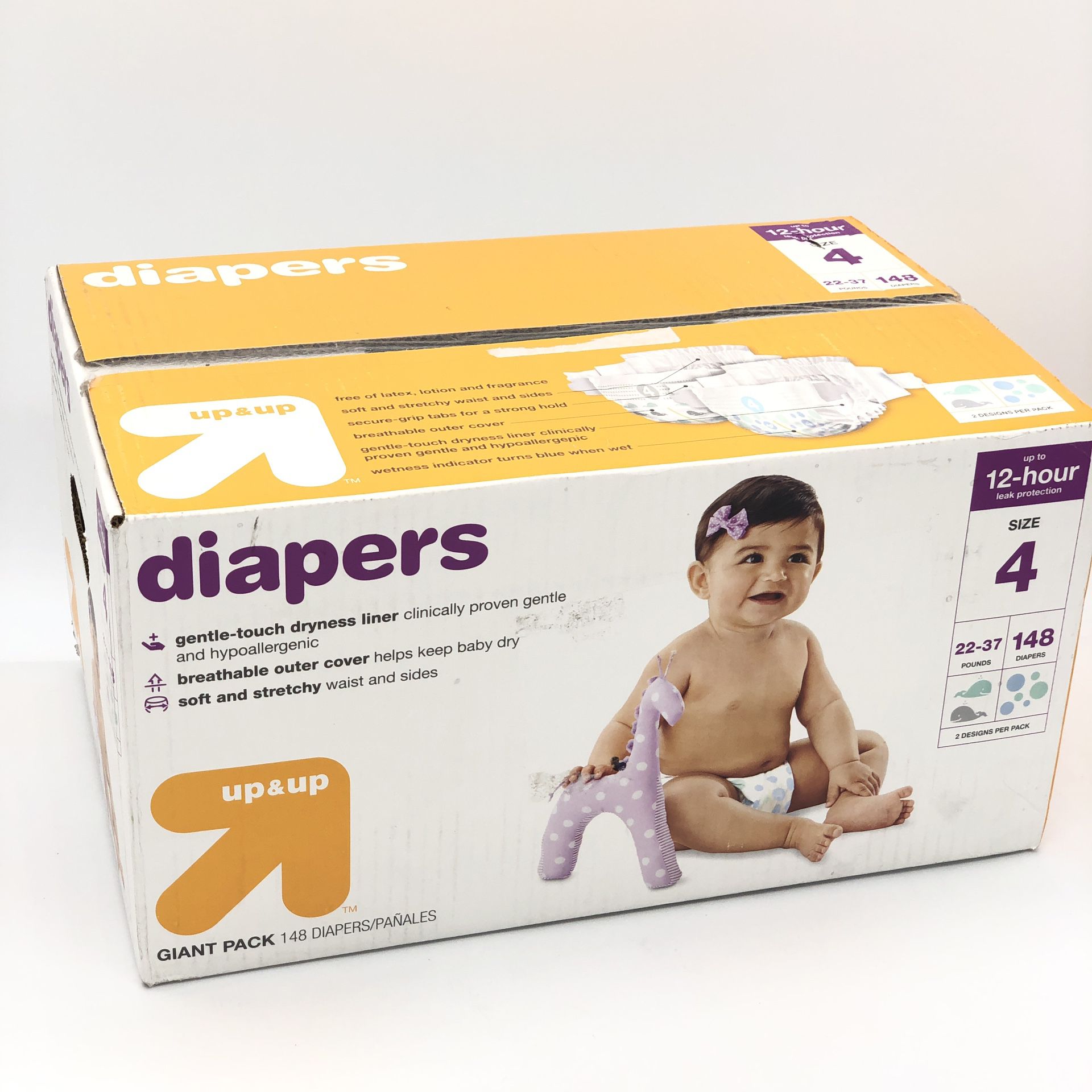 Up & Up Baby Diapers Size 4 (148 Count) Giant Pack