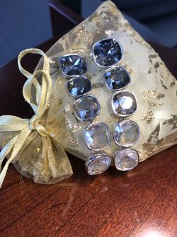 Swarovski earrings. White gold