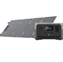 EF ECOFLOW Portable Power Station RIVER 2 with 45W Solar Panel, 256Wh LiFePO4 Battery/ 1 Hour Fast Charging, Up to 600W Output, Solar Generator for Ou
