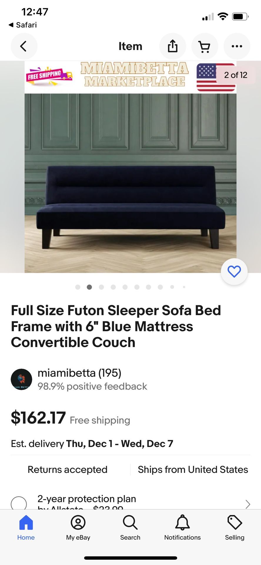 Full Size Futon Sleeper Sofa 