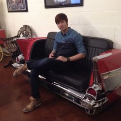 1957 Chevy Bel Air Sofa Couch Real Rear End Made Of Metal With Black Vinyl Trim And Seat And Lights. 