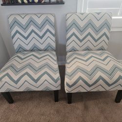 2 Chevron Accent Chairs