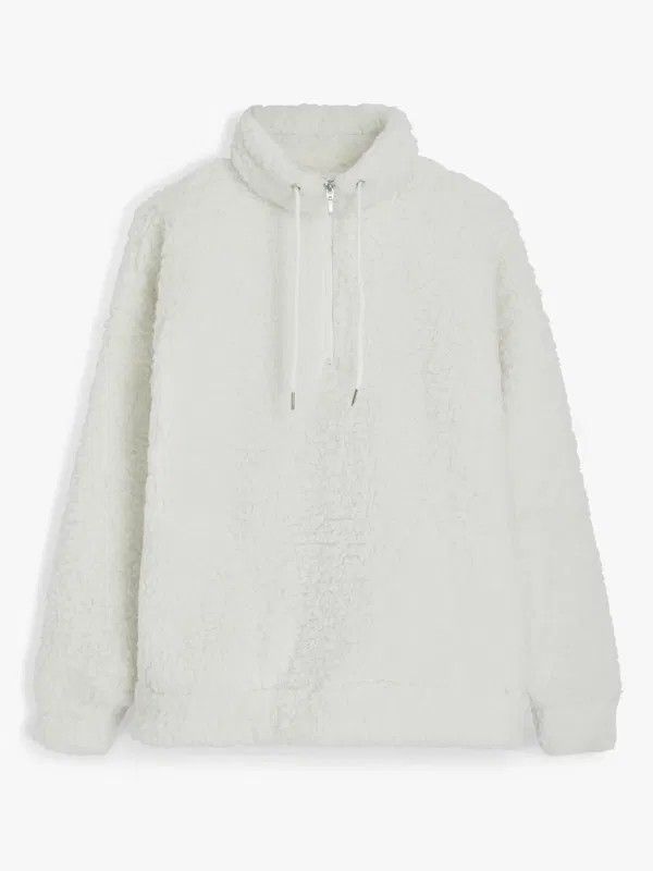 Join Lewis Whote Fleece Pullover Sweater Sweatshirt Top Shirt Long Sleeve Women's Size S Small 