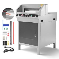 VEVOR Electric Paper Cutter, Heavy Duty Metal Paper Cutter Machine, 17.72 inch Cutting Width, 1.57 inch Cutting Thickness, Electric Guillotine Trimmer