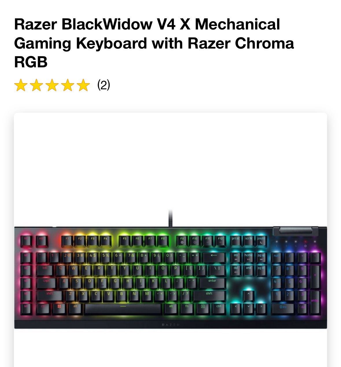 Razer Blackwidow V4 X  Mechanical Gaming Keyboard 