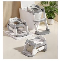 Potty Training Seat With Step Stool Ladder, 3-In-1 Toddler Potty Training Toilet Seat