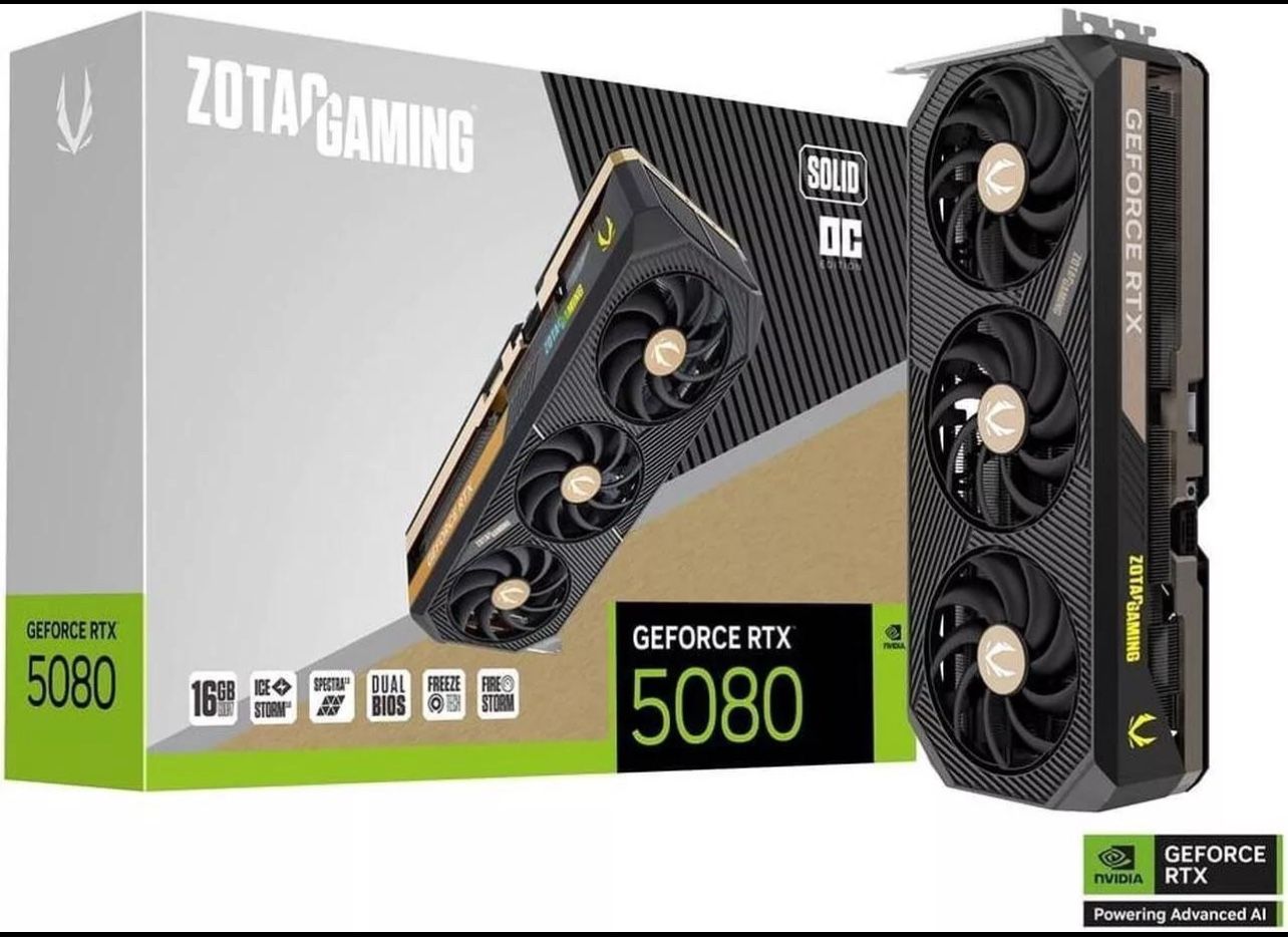 ZOTAC GAMING GEFORCE RTX 5080 SOLID OC 256Bit 16GB GDDR7 PCI Express 5.0