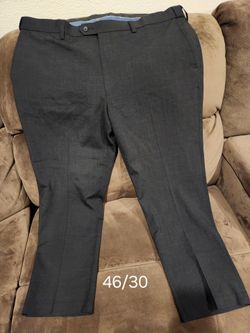 Mens dark gray GS perfect fit dress pant slacks